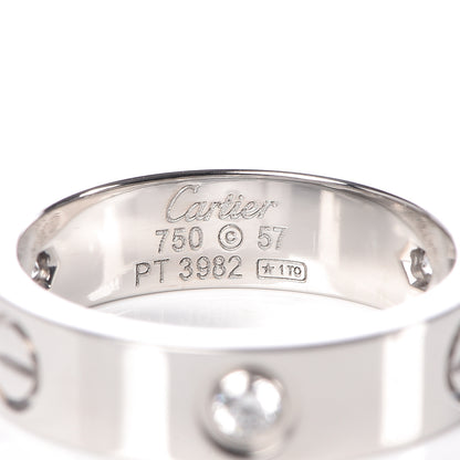 Cartier 18K White Gold 3 Diamond 5.5mm LOVE Ring 57 8 4 of 5