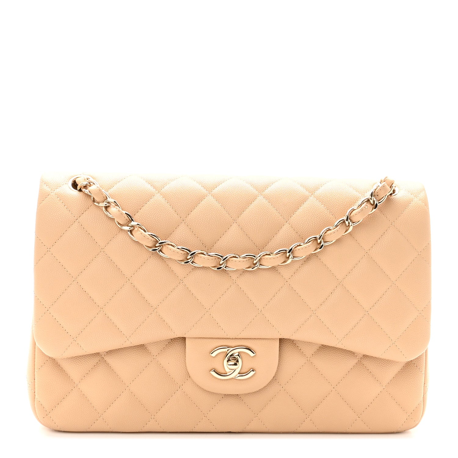 Chanel Caviar Quilted Jumbo Double Flap Beige Clair 1 of 11