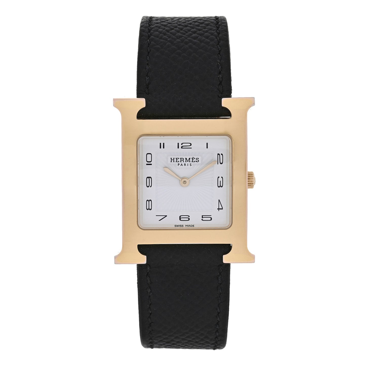 Stainless Steel Epsom 26mm Heure H Hour Quartz Watch Noir