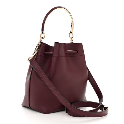 Jimmy Choo Calfskin Bon Bon Bucket Bag Burgundy 3 of 11