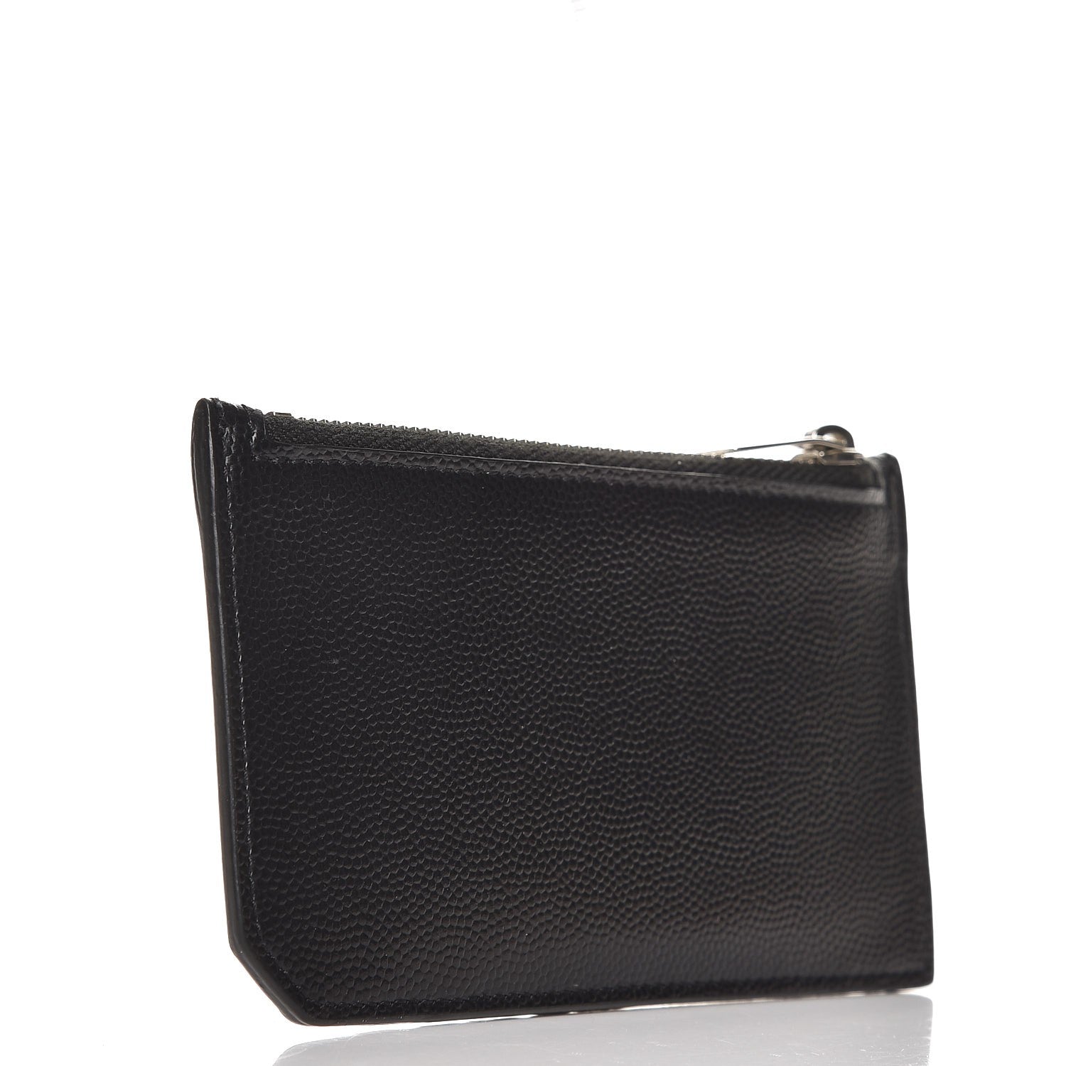 Saint Laurent Grained Calfskin 5 Fragments Zip Pouch Card Holder Black 3 of 9