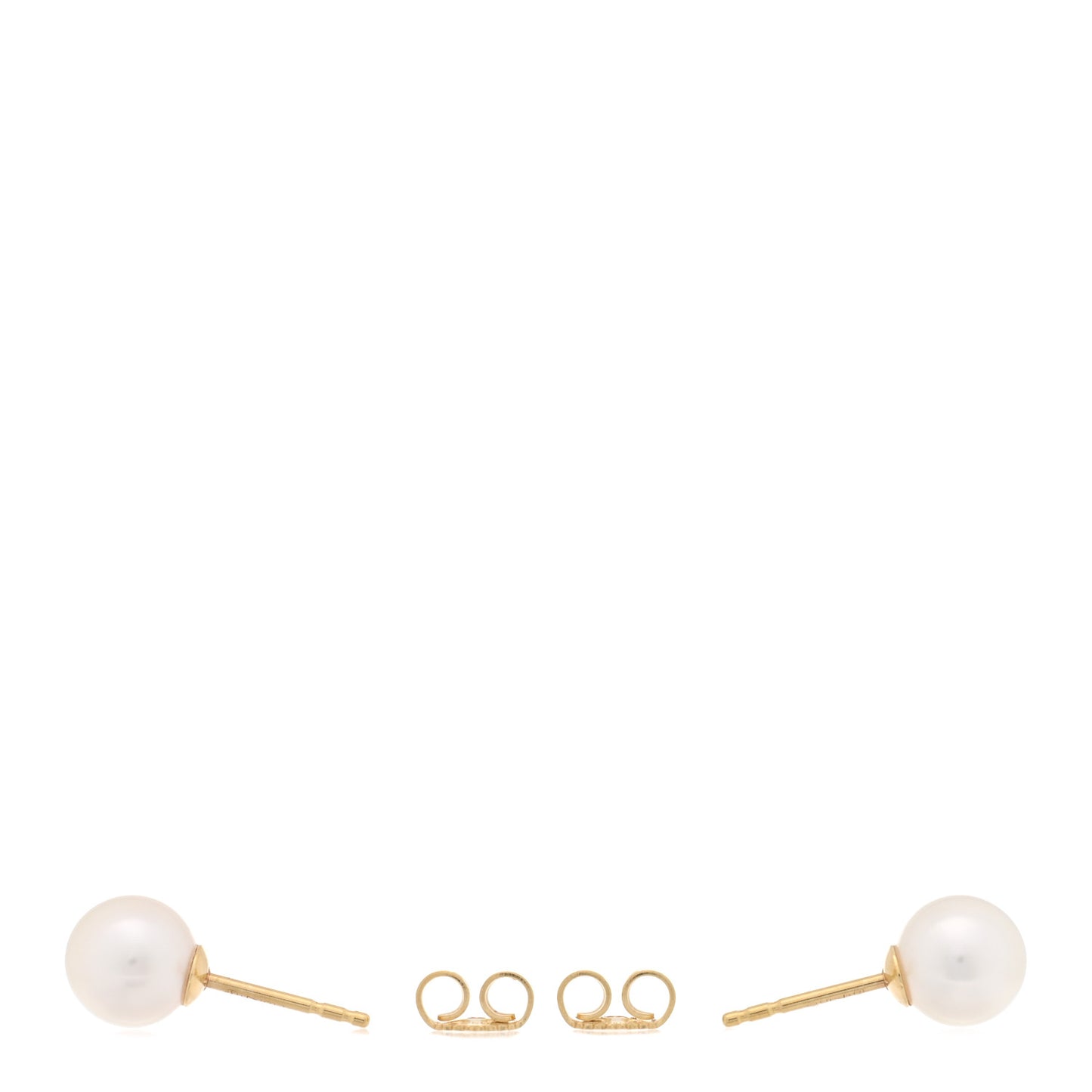 18K Yellow Gold Akoya Pearl 7-7.5mm Stud Earrings