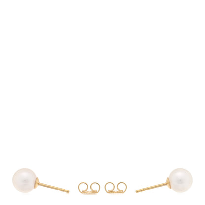 Mikimoto 18K Yellow Gold Akoya Pearl 7-7.5mm Stud Earrings 3 of 5