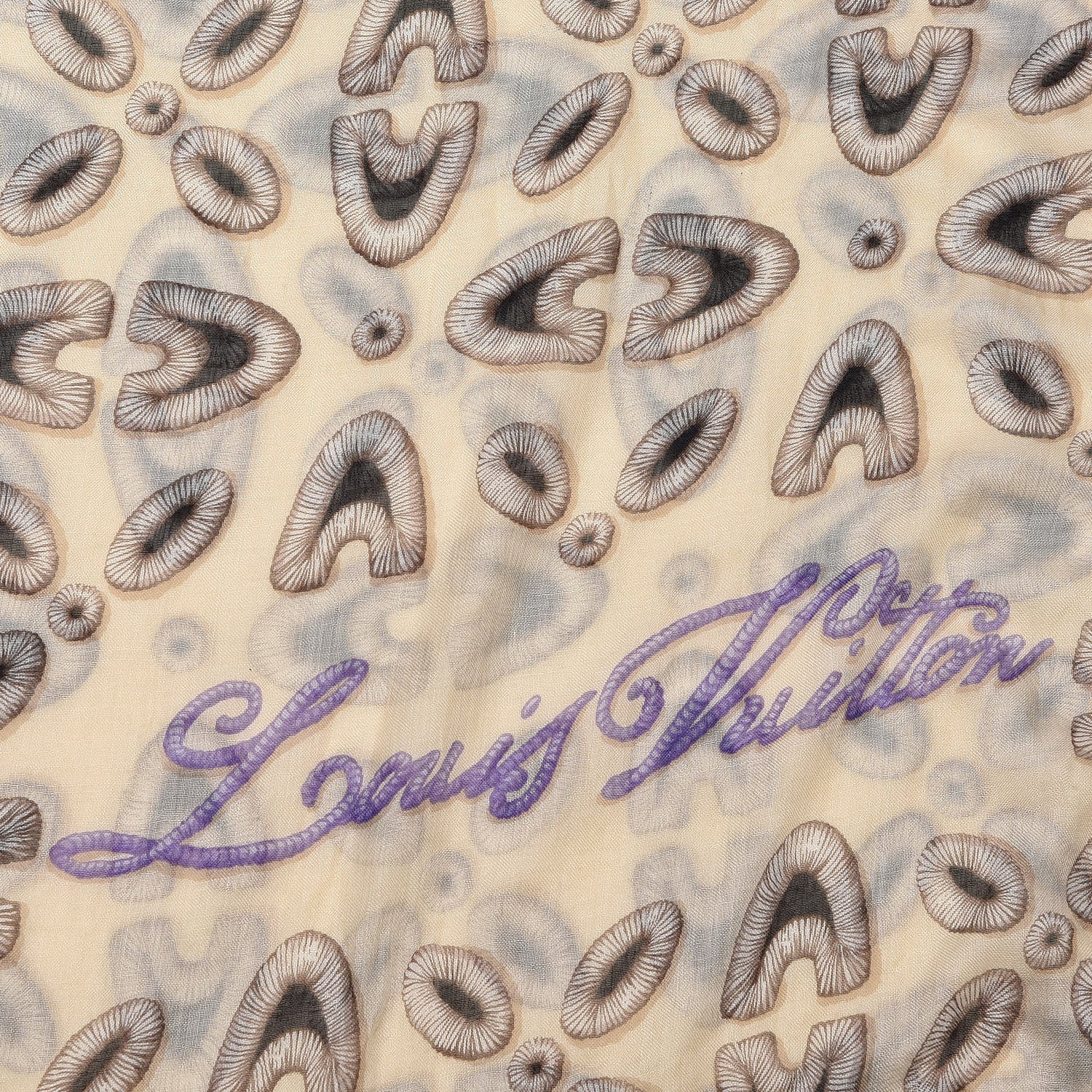 Louis Vuitton Cashmere Silk Stole Beige 4 of 5