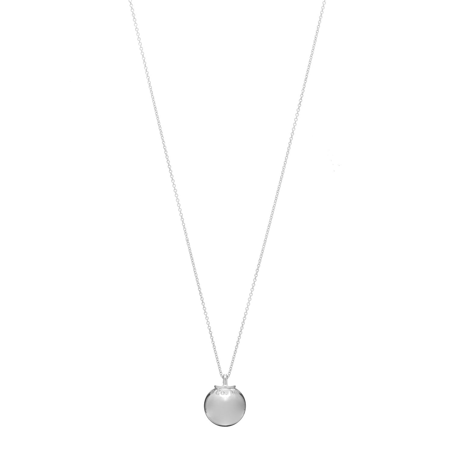 Tiffany Sterling Silver 19mm HardWear Ball Pendant Necklace 1 of 3