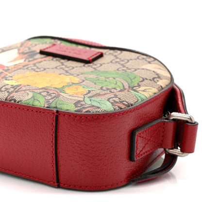 Gucci GG Supreme Monogram Tian Web Small Camera Bag Beige Multicolor Red 10 of 11
