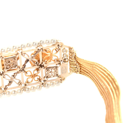 Chanel Pearl Crystal CC Headband Gold 4 of 4
