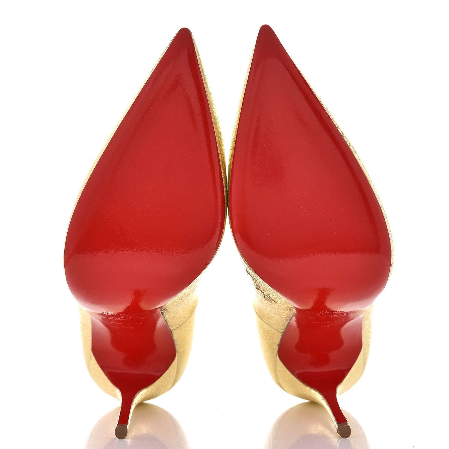 Christian Louboutin Nappa Pepite So Kate 120 Pumps 39 Gold 5 of 9