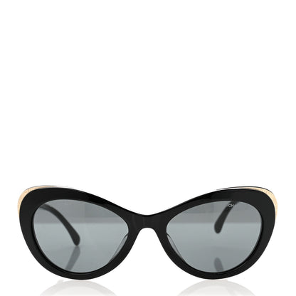 Chanel Acetate Cat Eye CC Sunglasses 5432-A Black 2 of 6