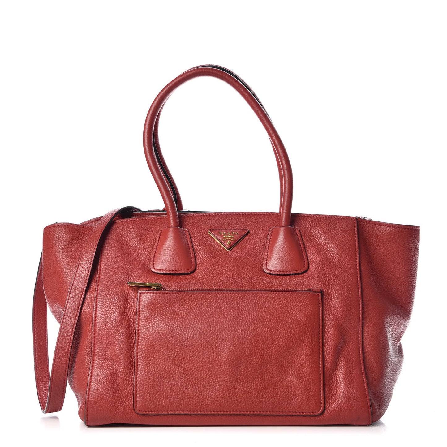 Vitello Daino Shopping Tote Rosso