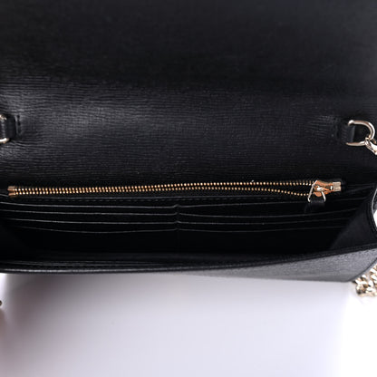 Gucci Textured Calfskin Medium Betty Chain Wallet Black 4 of 4