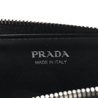 Prada Saffiano Triangle Zip Around Keychain Black 6 of 8