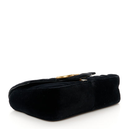 Gucci Velvet Matelasse Mini GG Marmont Shoulder Bag Black 4 of 11