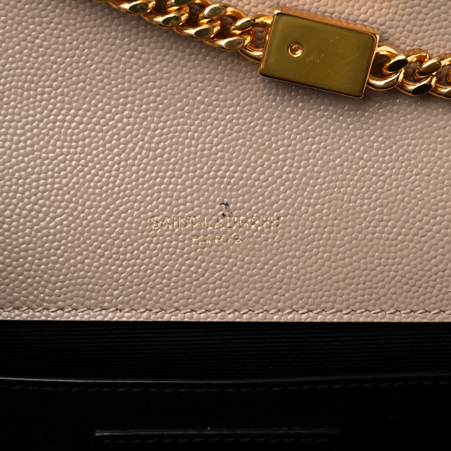 Saint Laurent Grain De Poudre Medium Monogram Kate Satchel Dark Beige 6 of 10