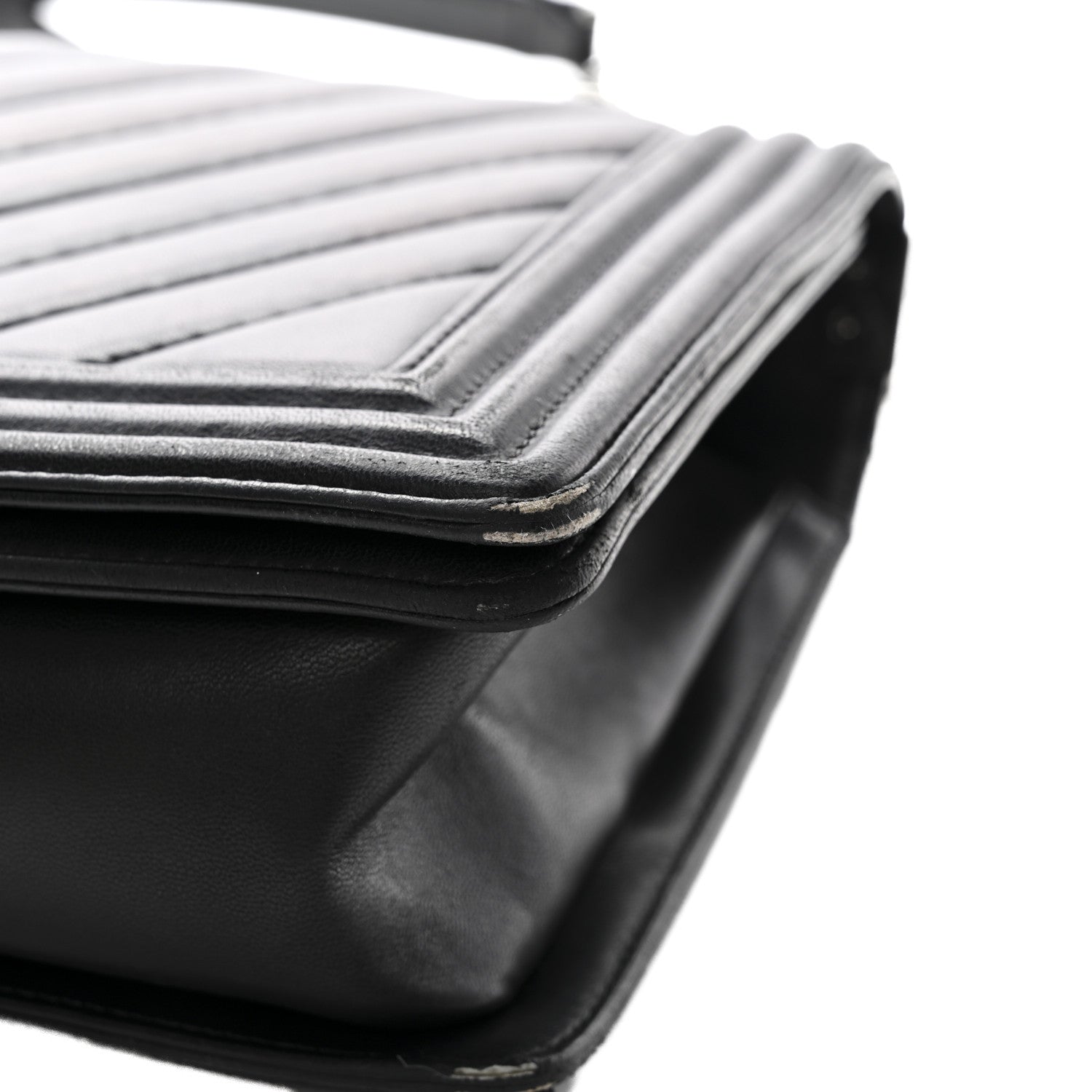 Chanel Calfskin Chevron Quilted New Medium Boy Flap Black 3 of 13