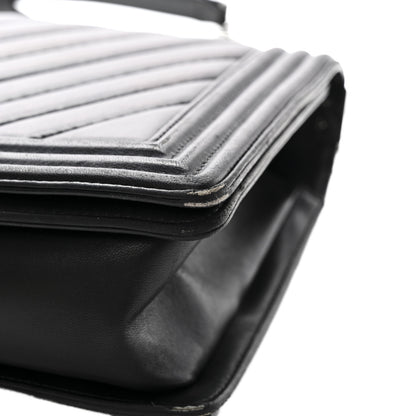 Chanel Calfskin Chevron Quilted New Medium Boy Flap Black 3 of 13
