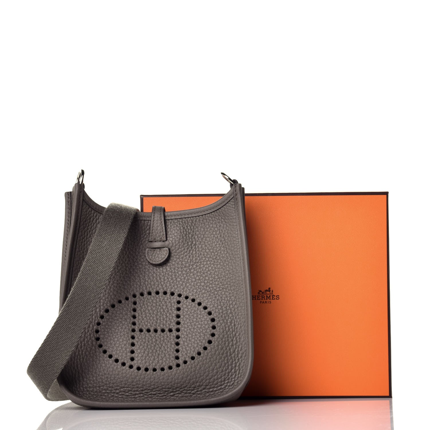 Hermes Taurillon Clemence Evelyne TPM Etain 9 of 9