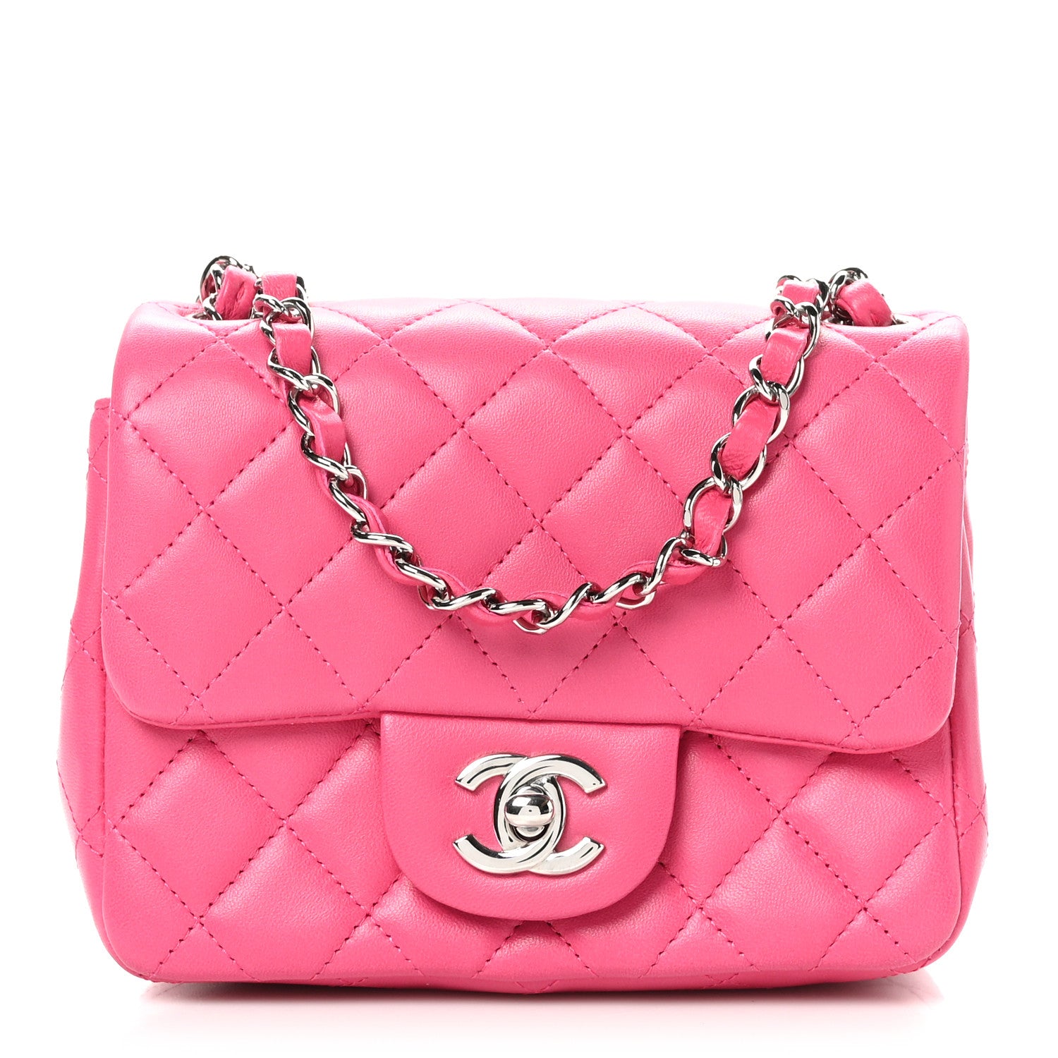Chanel Lambskin Quilted Mini Square Flap Pink 1 of 10
