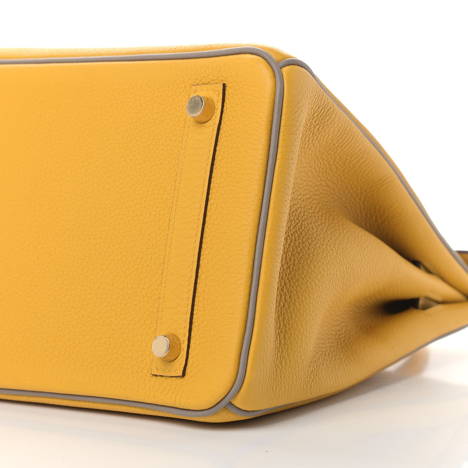 Hermes Togo Horseshoe Birkin 30 Jaune Ambre Etain 10 of 12