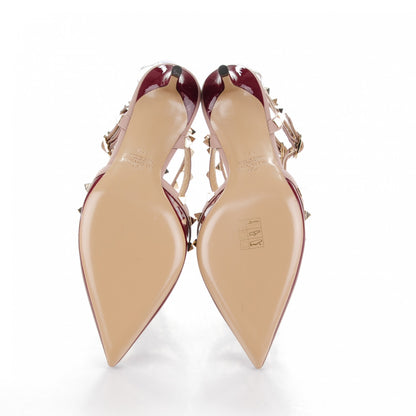 Valentino Garavani Patent Nappa Rockstud Ankle Strap 65mm Pumps 37.5 Crimson Poudre 5 of 7