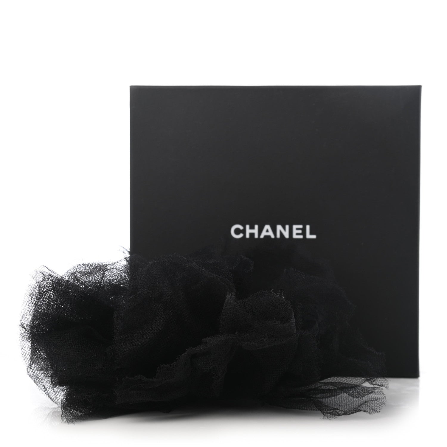 Chanel Tulle Camellia Hair Clip Black 5 of 5