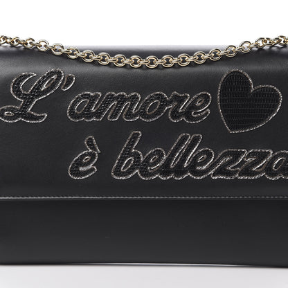 Dolce & Gabbana Vitello L'Amore Bellezza Chain Wallet Black 7 of 14