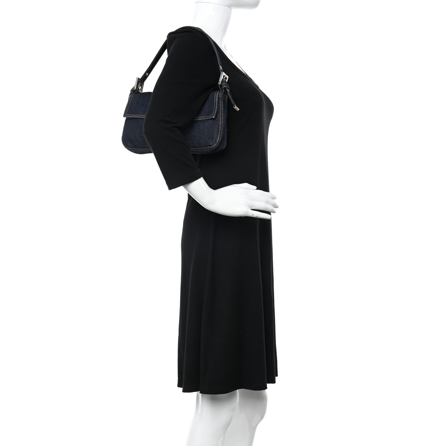 Fendi Denim Baguette Blue 2 of 12