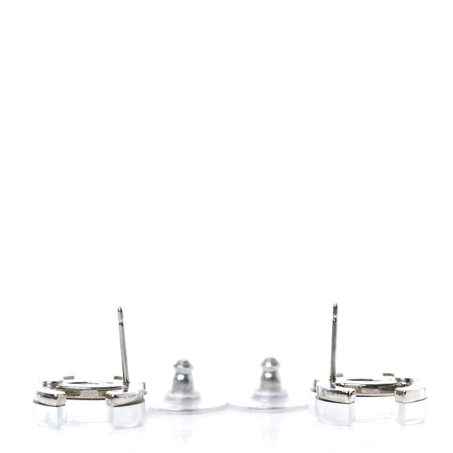 Resin CC Earrings Silver