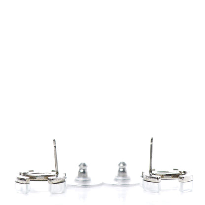 Chanel Resin CC Earrings Silver 3 of 5