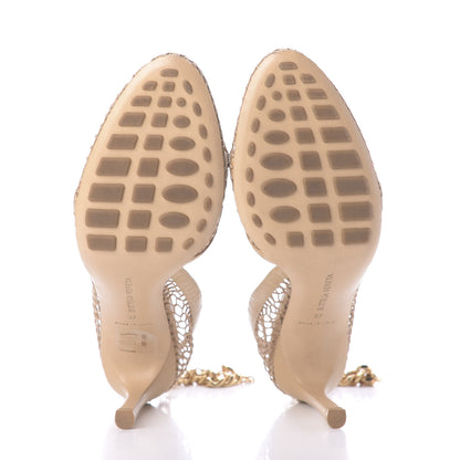 Bottega Veneta Mesh Nappa Chunky Chain Sandals 37 Beige Pony 5 of 9