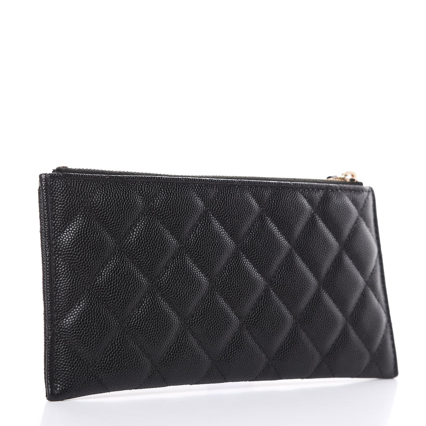 Caviar Quilted Classic Zip Pouch Black