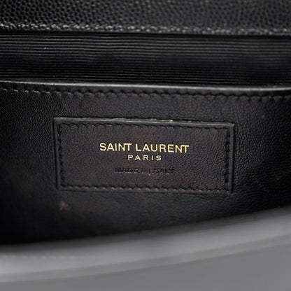 Saint Laurent Grain De Poudre Medium Classic Monogram Kate Satchel Black 6 of 17