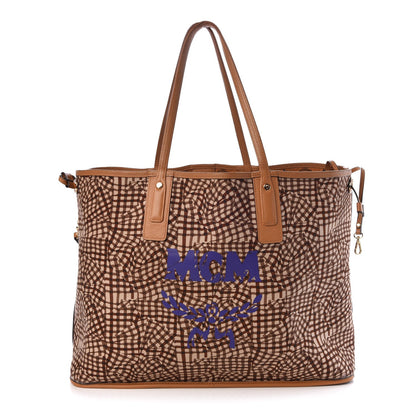 MCM Visetos Large Liz Reversible Shopper Tote Cognac 7 of 13