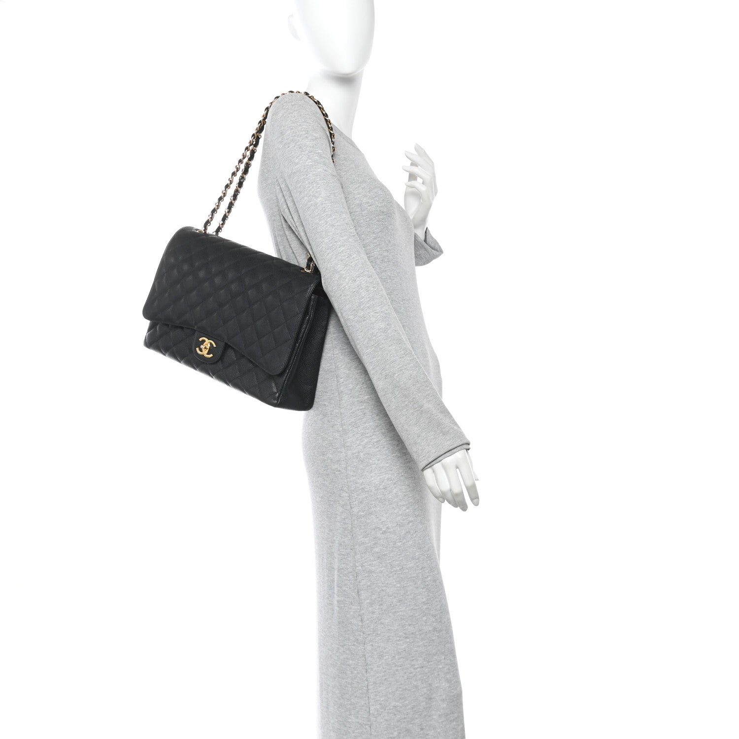 Chanel Caviar Quilted Maxi Double Flap Black 2 of 10