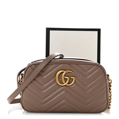 Gucci Calfskin Matelasse Small GG Marmont Chain Shoulder Bag  Porcelain Rose 13 of 13