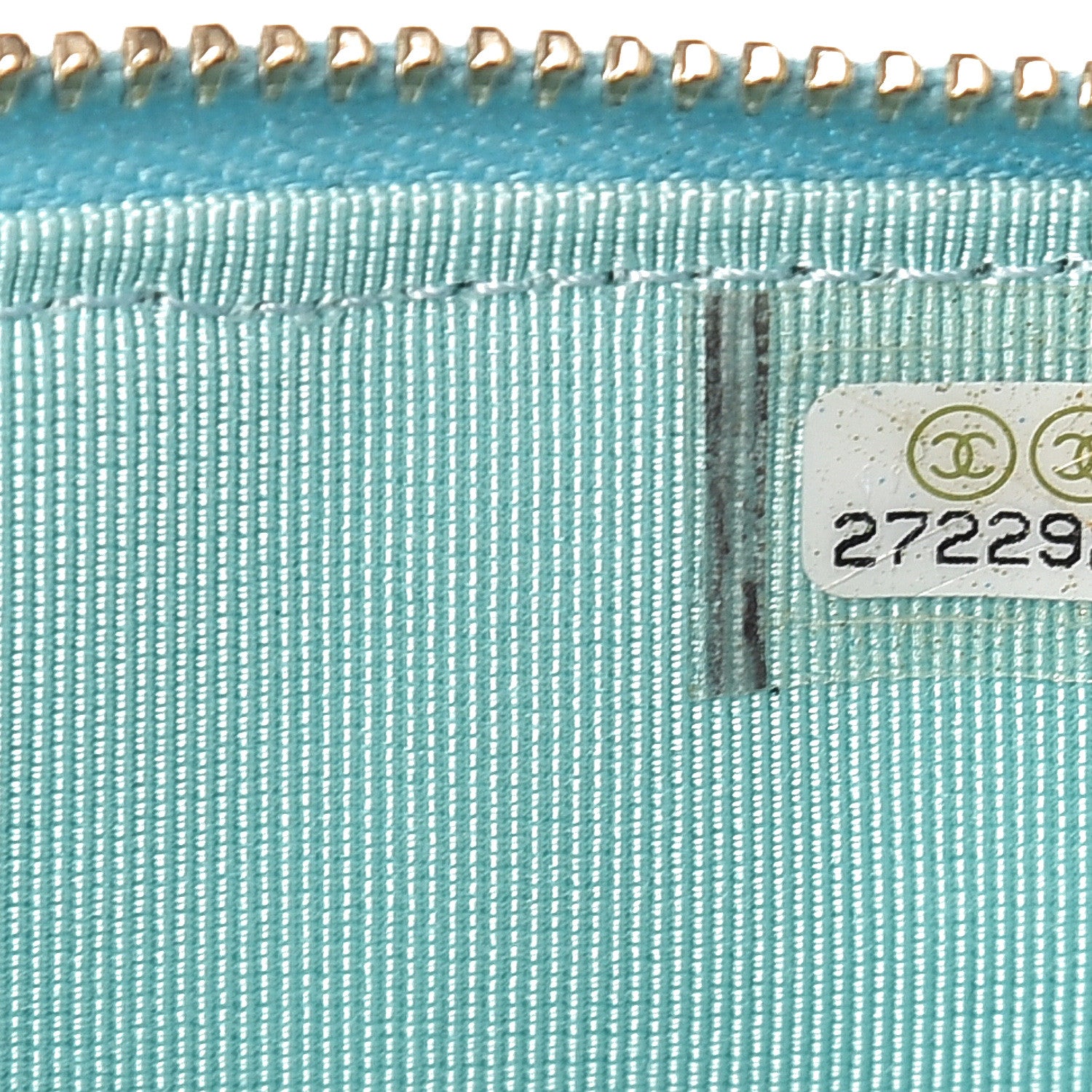 Chanel Caviar Quilted Classic Flat Wallet Pouch Light Blue 6 of 7