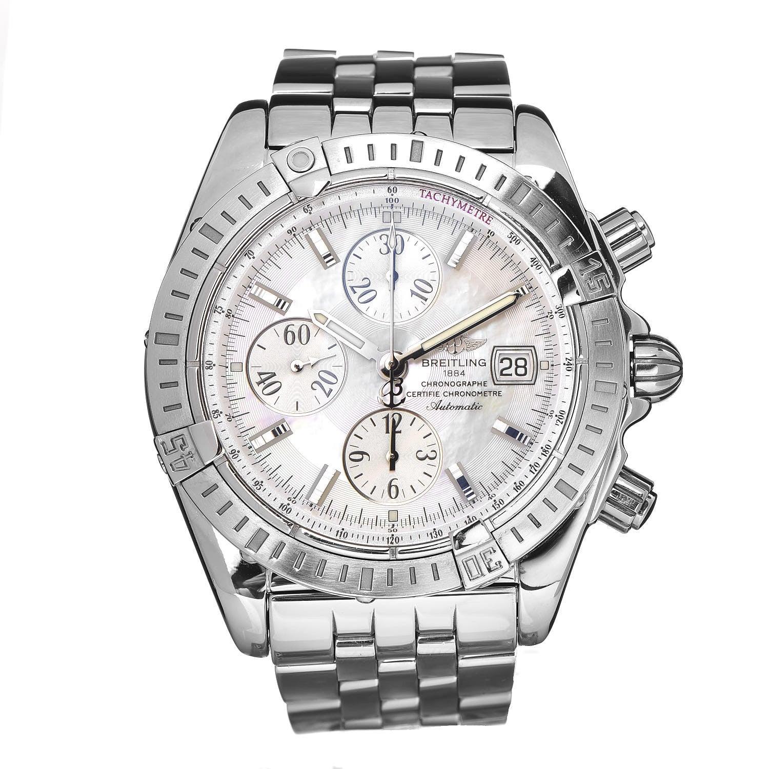 Breitling Stainless Steel Mother of Pearl 44mm Chronomat Automatic Watch A13356 1 of 5