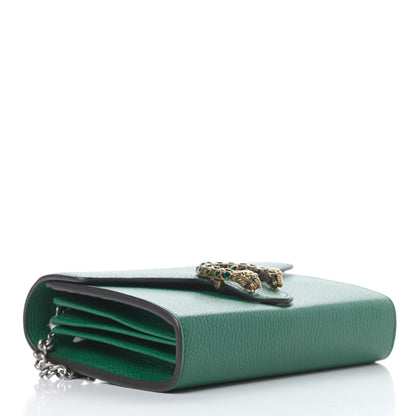 Gucci Calfskin Mini Dionysus Chain Wallet Emerald 4 of 10