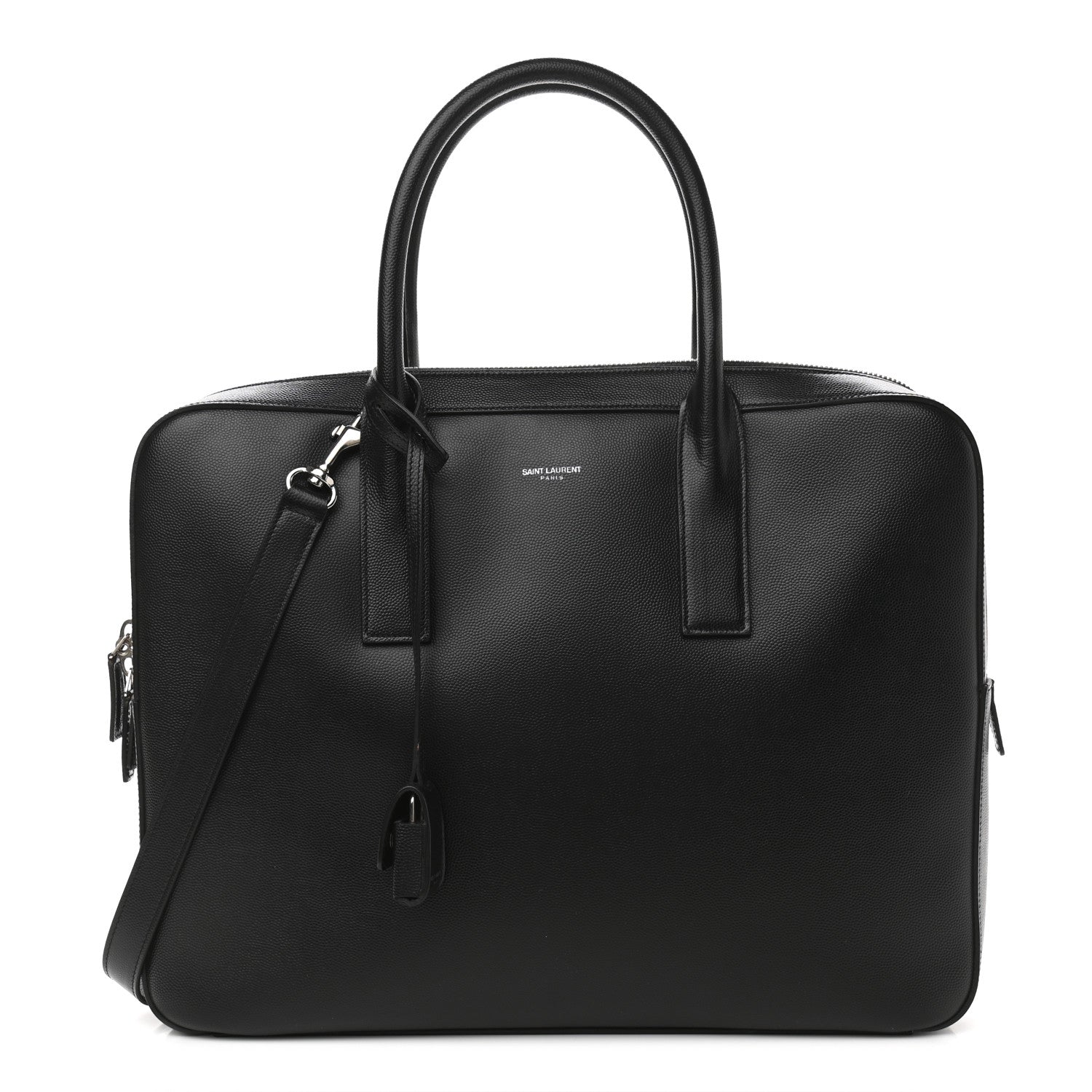 Saint Laurent Grain de Poudre Medium Museum Briefcase Black 1 of 10