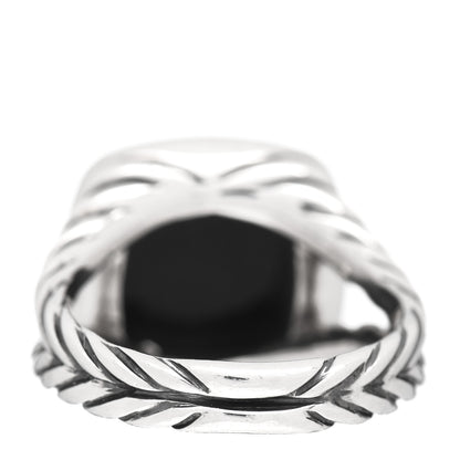 David Yurman Sterling Silver Diamond Black Onyx 11mm Albion Ring 50 5.5 4 of 5