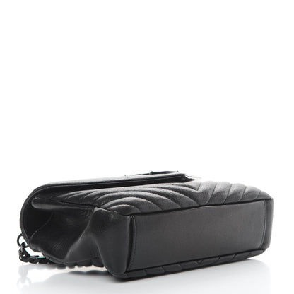 Saint Laurent Sheepskin Matelasse Chevron Monogram Medium College Bag Black 4 of 15