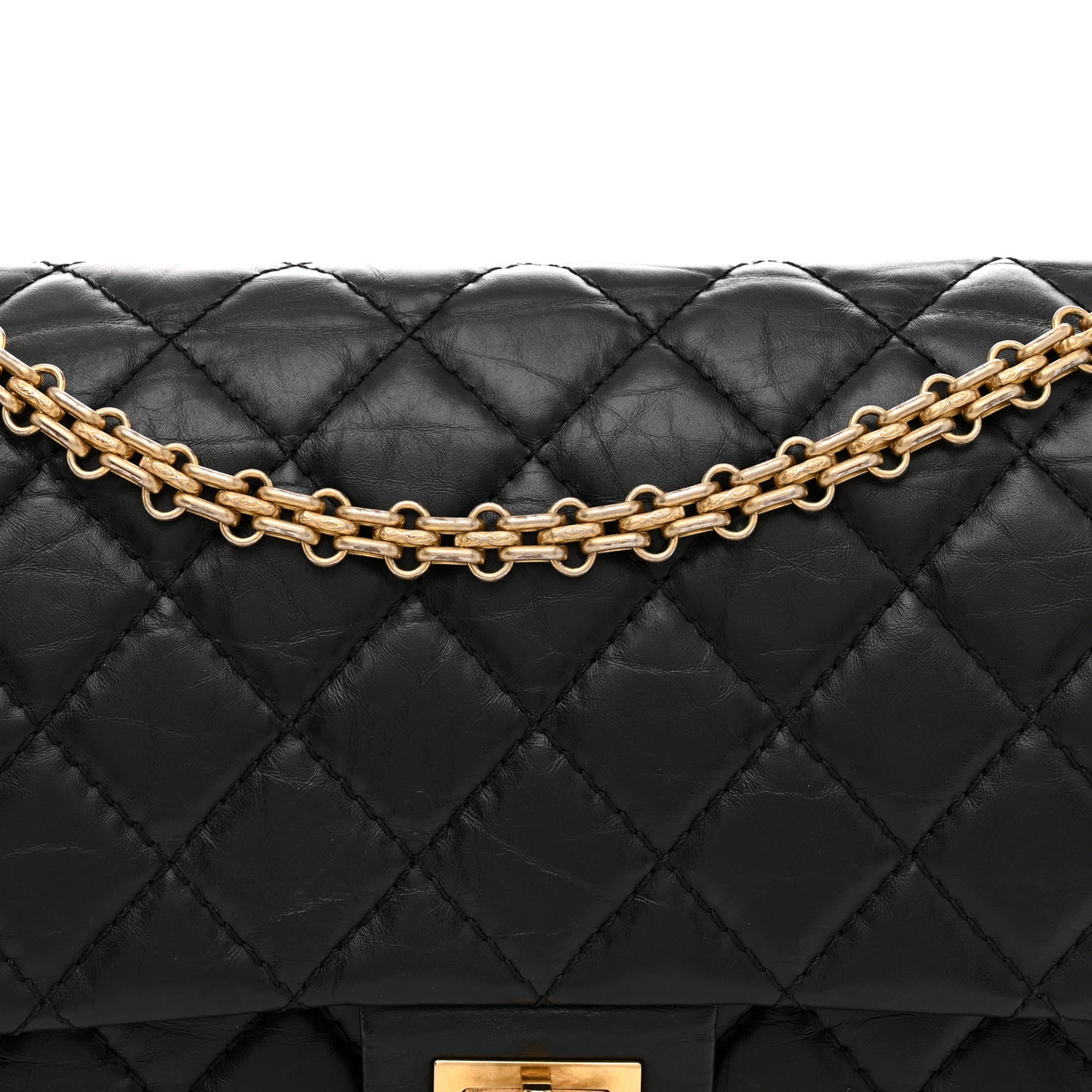Aged Calfskin Quilted 2.55 Reissue 226 Flap Black