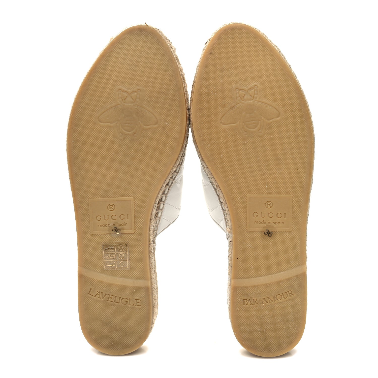 Gucci Nappa Matelasse GG Marmont Espadrille Slippers 36 Great White 5 of 8