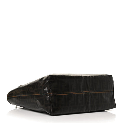 Fendi Zucca Spalmati Matrioska Small Roll Tote Tobacco Black 4 of 16