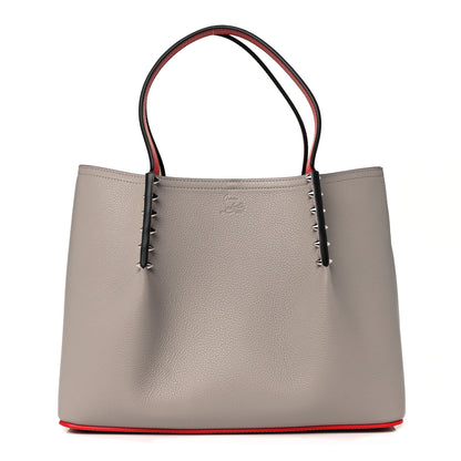 Christian Louboutin Calfskin Spiked Small Cabarock Shopper Tote Sasso 1 of 8