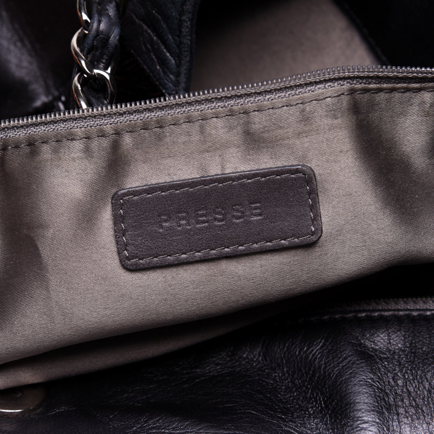 Patent Calfskin Patchwork Brooklyn Tote Black