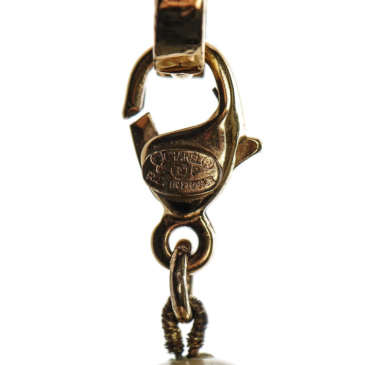 Pearl Long CC Necklace Gold