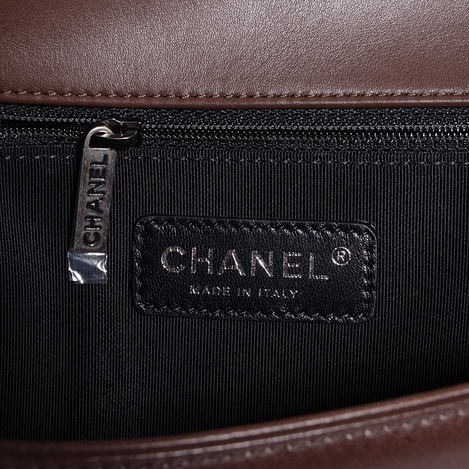Chanel Faded Calfskin Studded Large Boy Flap Brown Beige 7 of 9