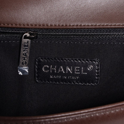 Chanel Faded Calfskin Studded Large Boy Flap Brown Beige 7 of 9