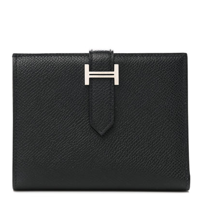 Hermes Epsom Bearn Compact Wallet Black 1 of 7